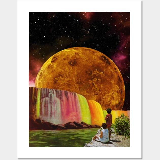 Waterfall - Space Collage, Retro Futurism Wall Art by jessgaspar